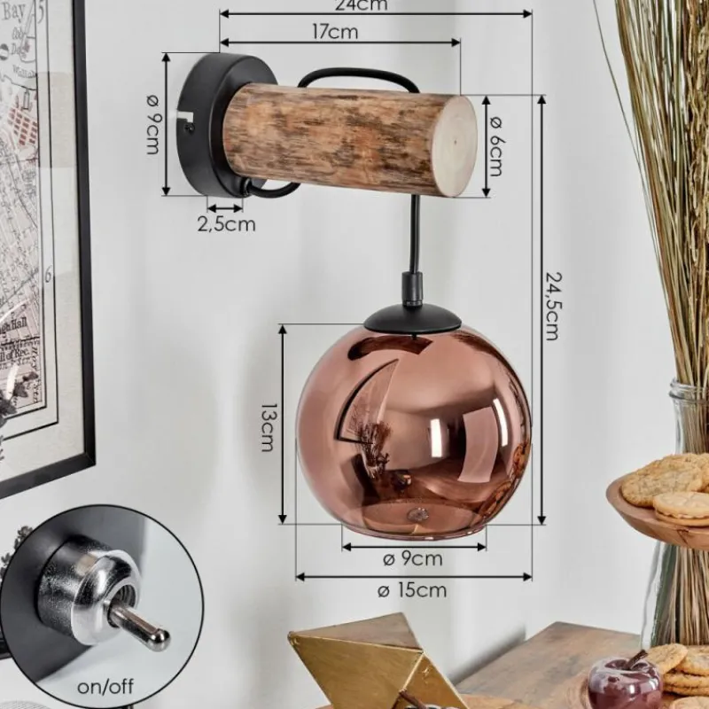 hofstein Koyoto Applique murale Écru, Noir, 1 lumière