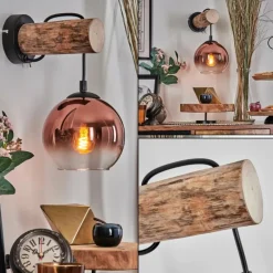 Lampes Vintages & Rétros-hofstein Koyoto Applique murale Écru, Noir, 1 lumière