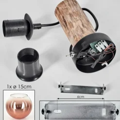 Lampes Vintages & Rétros-hofstein Koyoto Applique murale Écru, Noir, 1 lumière