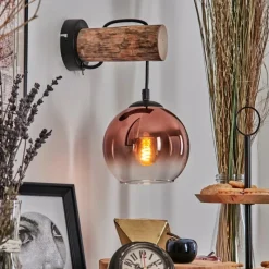 Lampes Vintages & Rétros-hofstein Koyoto Applique murale Écru, Noir, 1 lumière