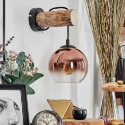 Lampes Vintages & Rétros-hofstein Koyoto Applique murale Écru, Noir, 1 lumière