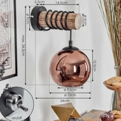 hofstein Koyoto Applique murale Écru, Noir, 1 lumière