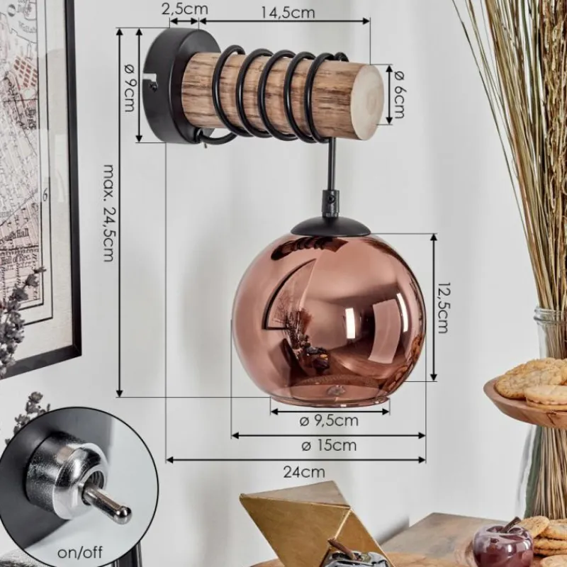 hofstein Koyoto Applique murale Écru, Noir, 1 lumière