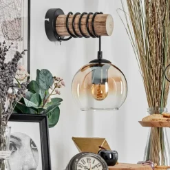 hofstein Koyoto Boule lumineuse, Applique murale Écru, Noir, 1 lumière