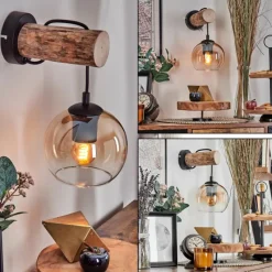 hofstein Koyoto Boule lumineuse, Applique murale 24 cm Écru, Noir, 1 lumière