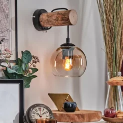 hofstein Koyoto Boule lumineuse, Applique murale 24 cm Écru, Noir, 1 lumière