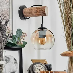 hofstein Koyoto Boule lumineuse, Applique murale 24 cm Écru, Noir, 1 lumière