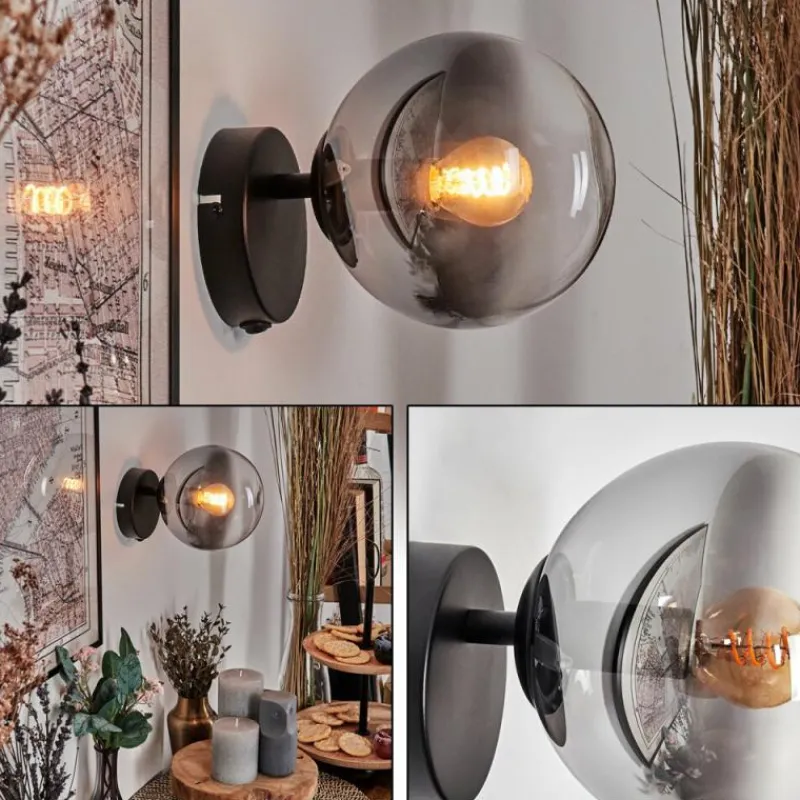 hofstein Koyoto Boule lumineuse, Applique murale, Spot mural Clair, Fumé, 1 lumière
