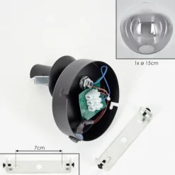 hofstein Koyoto Boule lumineuse, Applique murale, Spot mural Clair, Fumé, 1 lumière