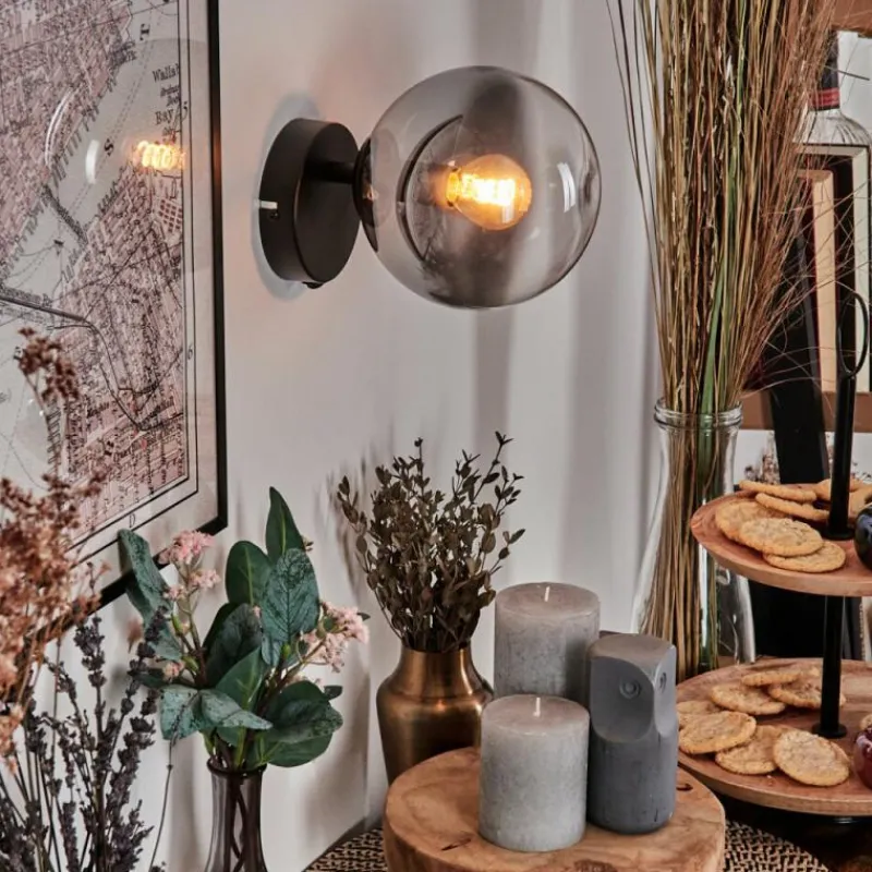 hofstein Koyoto Boule lumineuse, Applique murale, Spot mural Clair, Fumé, 1 lumière