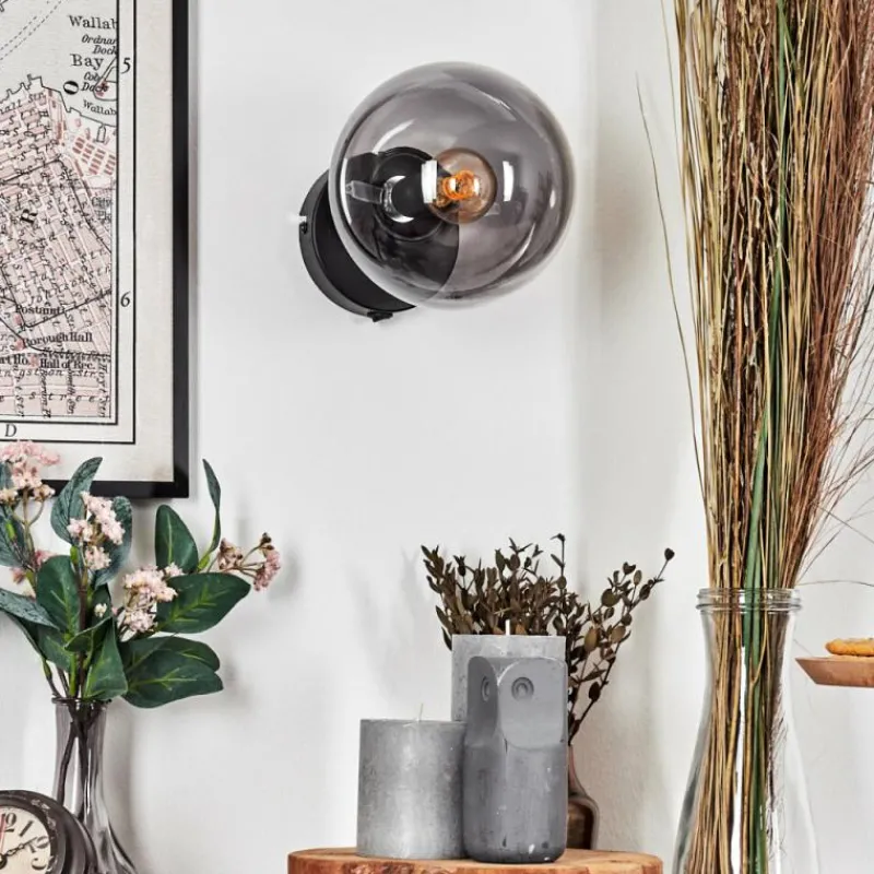 hofstein Koyoto Boule lumineuse, Applique murale, Spot mural Clair, Fumé, 1 lumière