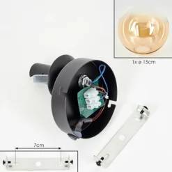 hofstein Koyoto Boule lumineuse, Applique murale, Spot mural Ambre, Clair, 1 lumière