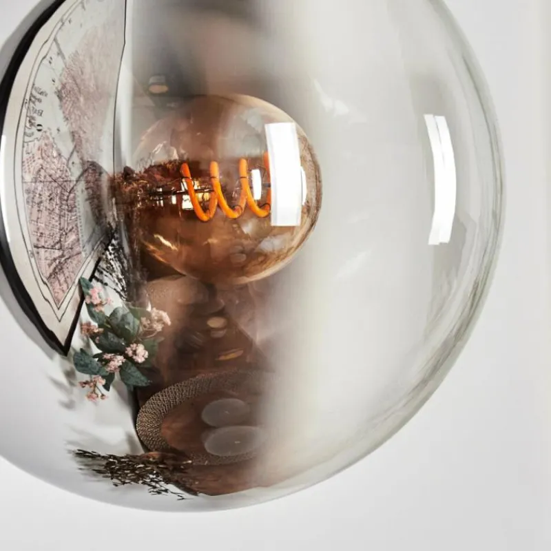 hofstein Koyoto Boule lumineuse, Applique murale, Spot mural Chrome, Clair, Fumé, 1 lumière