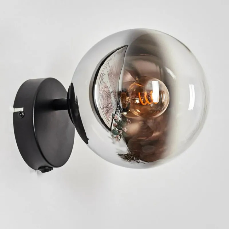 hofstein Koyoto Boule lumineuse, Applique murale, Spot mural Chrome, Clair, Fumé, 1 lumière