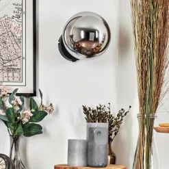 hofstein Koyoto Boule lumineuse, Applique murale, Spot mural Chrome, Fumé, 1 lumière