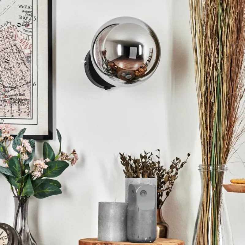 hofstein Koyoto Boule lumineuse, Applique murale, Spot mural Chrome, Fumé, 1 lumière