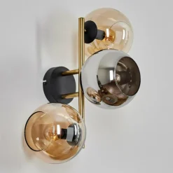 Lampes Dorées-hofstein Koyoto Boule lumineuse, Applique murale Or, Noir, 3 lumières