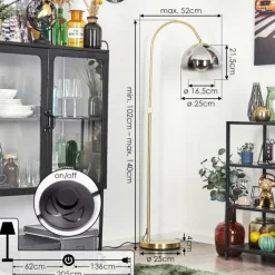 hofstein Koyoto Boule lumineuse, Lampadaire Laiton, 1 lumière