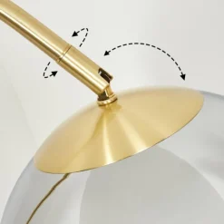 Suspension Verre Fumé-hofstein Koyoto Boule lumineuse, Lampadaire Laiton, 1 lumière