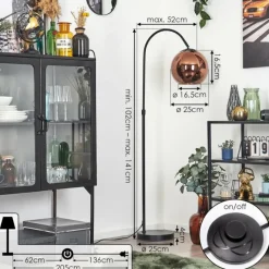 hofstein Koyoto Boule lumineuse, Lampadaire Cuivré, 1 lumière