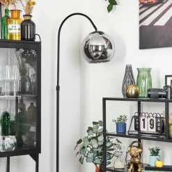 hofstein Koyoto Boule lumineuse, Lampadaire Chrome, Fumé, 1 lumière