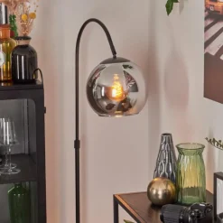 hofstein Koyoto Boule lumineuse, Lampadaire Chrome, Fumé, 1 lumière