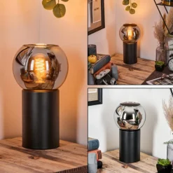 hofstein Koyoto Boule lumineuse, Lampe de bureau, Lampe à poser Chrome, Fumé, 1 lumière