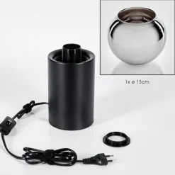 hofstein Koyoto Boule lumineuse, Lampe de bureau, Lampe à poser Chrome, Fumé, 1 lumière