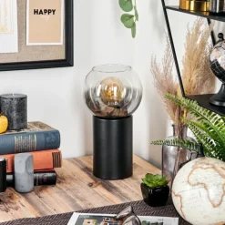 hofstein Koyoto Boule lumineuse, Lampe de bureau, Lampe à poser Clair, Fumé, 1 lumière