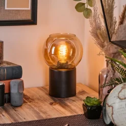 hofstein Koyoto Boule lumineuse, Lampe de bureau, Lampe à poser Ambre, 1 lumière