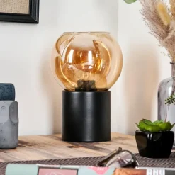 hofstein Koyoto Boule lumineuse, Lampe de bureau, Lampe à poser Ambre, 1 lumière