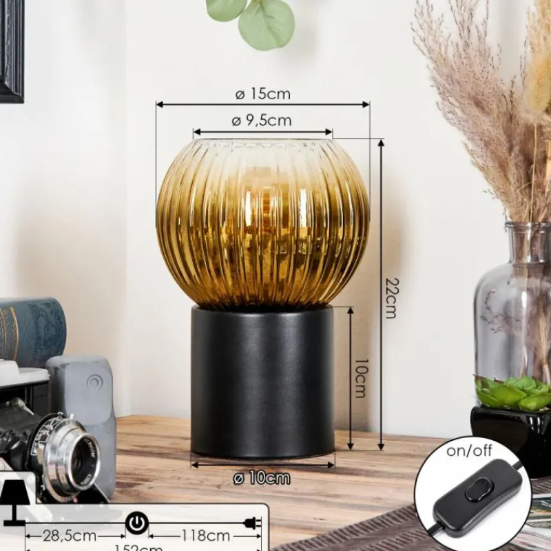 Lampes Dorées-hofstein Koyoto Boule lumineuse, Lampe de bureau, Lampe à poser Or, Clair, 1 lumière