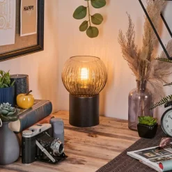 hofstein Koyoto Boule lumineuse, Lampe de bureau, Lampe à poser Clair, Fumé, 1 lumière