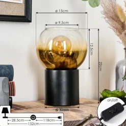 hofstein Koyoto Boule lumineuse, Lampe de bureau, Lampe à poser Or, Clair, 1 lumière