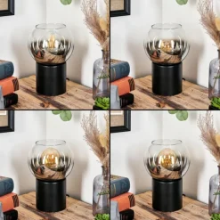 hofstein Koyoto Boule lumineuse, Lampe de bureau, Lampe à poser Chrome, Clair, Fumé, 1 lumière