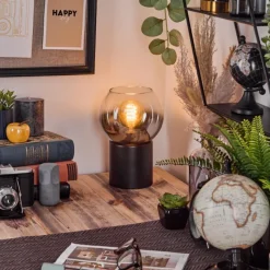 hofstein Koyoto Boule lumineuse, Lampe de bureau, Lampe à poser Chrome, Clair, Fumé, 1 lumière