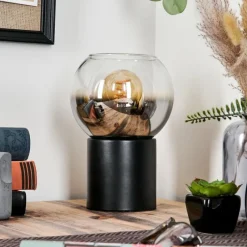 hofstein Koyoto Boule lumineuse, Lampe de bureau, Lampe à poser Chrome, Clair, Fumé, 1 lumière