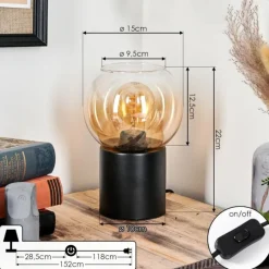 hofstein Koyoto Boule lumineuse, Lampe de bureau, Lampe à poser Ambre, Clair, 1 lumière