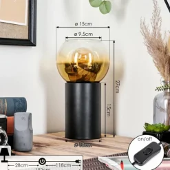 hofstein Koyoto Boule lumineuse, Lampe de bureau, Lampe à poser Or, Clair, 1 lumière