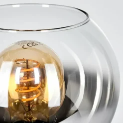 hofstein Koyoto Boule lumineuse, Lampe de bureau, Lampe à poser Chrome, Clair, Fumé, 1 lumière