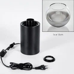 hofstein Koyoto Boule lumineuse, Lampe de bureau, Lampe à poser Chrome, Clair, Fumé, 1 lumière