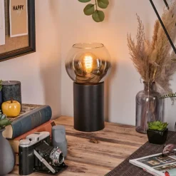 hofstein Koyoto Boule lumineuse, Lampe de bureau, Lampe à poser Chrome, Clair, Fumé, 1 lumière