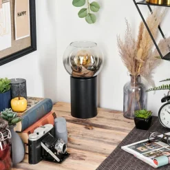 hofstein Koyoto Boule lumineuse, Lampe de bureau, Lampe à poser Chrome, Clair, Fumé, 1 lumière