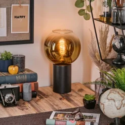 hofstein Koyoto Boule lumineuse, Lampe de bureau, Lampe à poser Or, Clair, 1 lumière