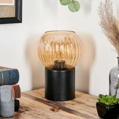 hofstein Koyoto Boule lumineuse, Lampe de bureau, Lampe à poser Ambre, 1 lumière