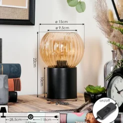 hofstein Koyoto Boule lumineuse, Lampe de bureau, Lampe à poser Ambre, 1 lumière