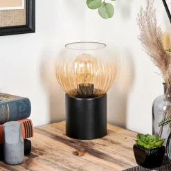 Lampes Vintages & Rétros-hofstein Koyoto Boule lumineuse, Lampe de bureau, Lampe à poser Ambre, Clair, 1 lumière