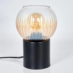 Lampes Vintages & Rétros-hofstein Koyoto Boule lumineuse, Lampe de bureau, Lampe à poser Ambre, Clair, 1 lumière
