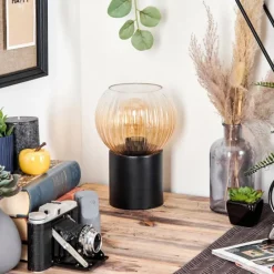 Lampes Vintages & Rétros-hofstein Koyoto Boule lumineuse, Lampe de bureau, Lampe à poser Ambre, Clair, 1 lumière