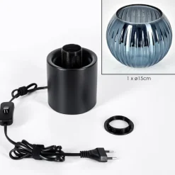 Lampes Vintages & Rétros-hofstein Koyoto Boule lumineuse, Lampe de bureau, Lampe à poser Bleu, 1 lumière